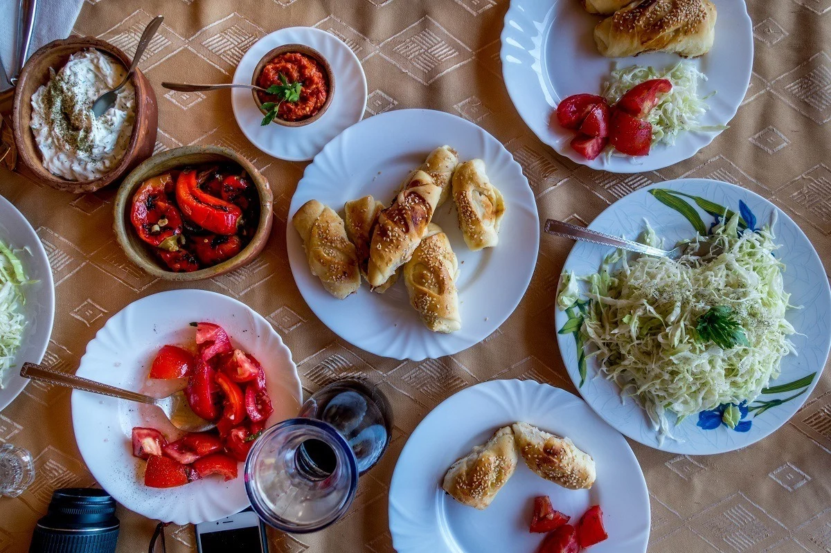 A traditional Macedonian lunch at Risto's Guest House