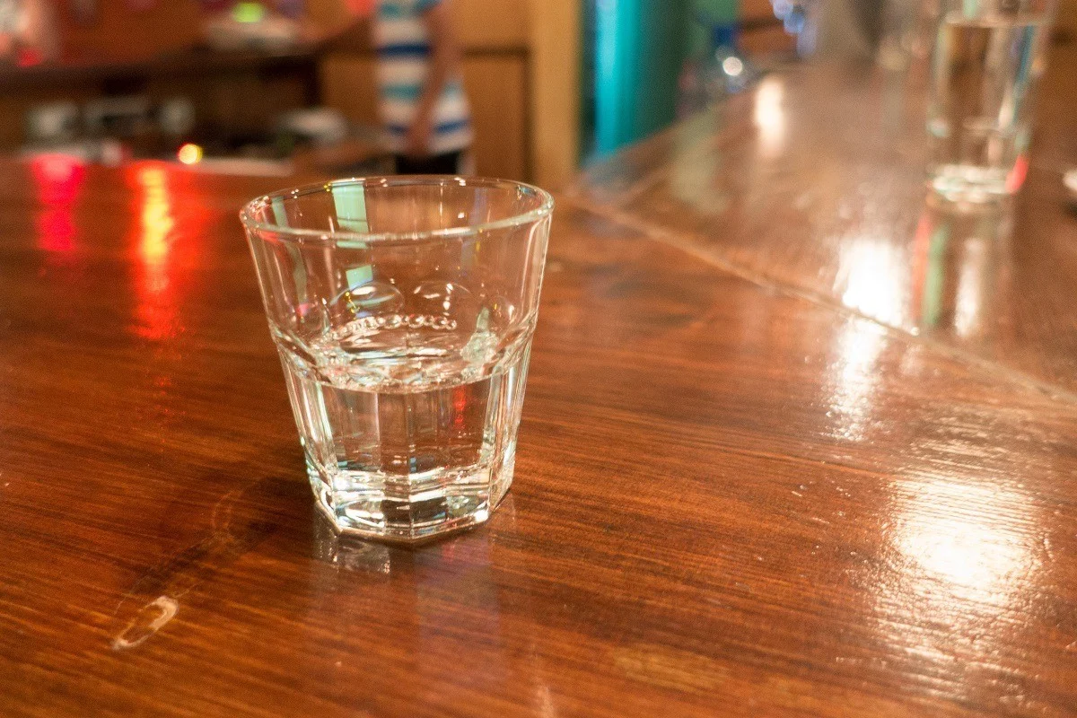 Small glass with raki, a clear fruit brandy