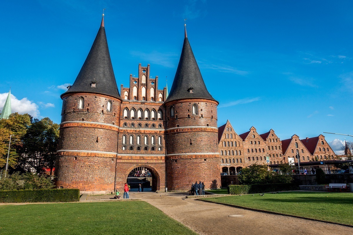 Holsten gate, one of the symbols of Lubeck, Germany