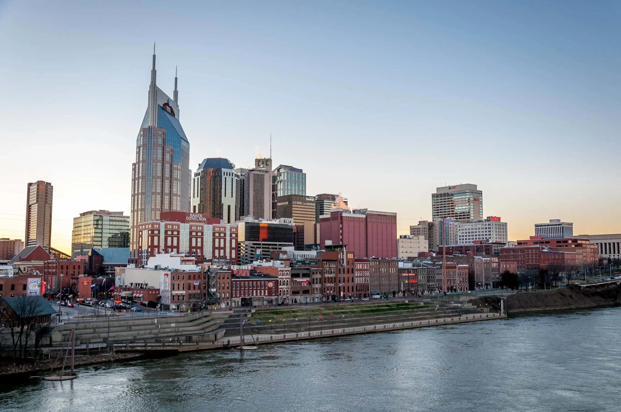 Nashville skyline over the Cumberland River