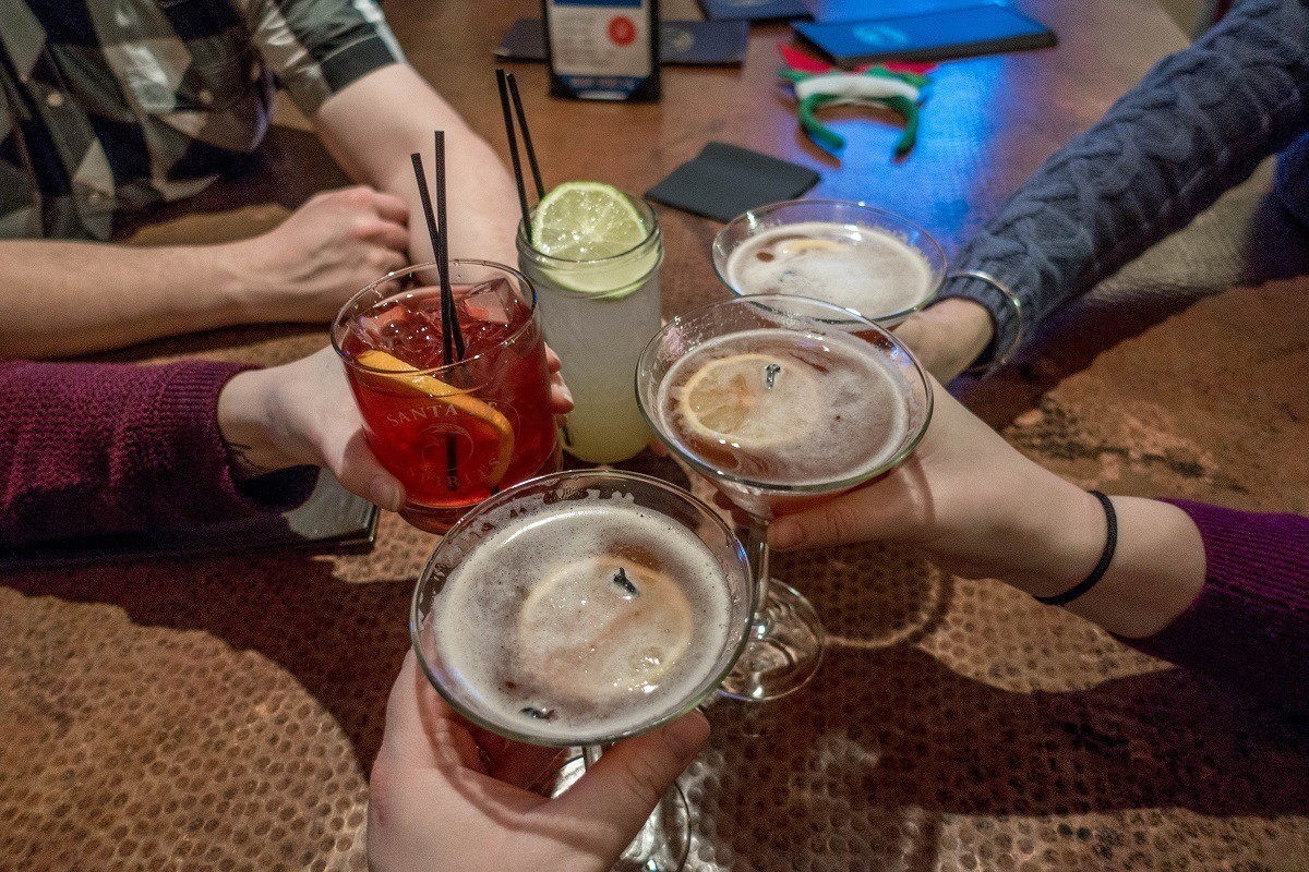 Cocktail toast at Santa Fe Spirits.