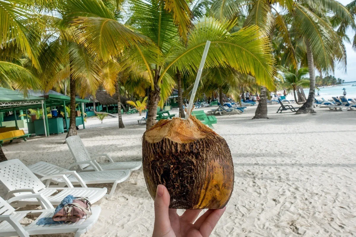 Drink in a coconut 