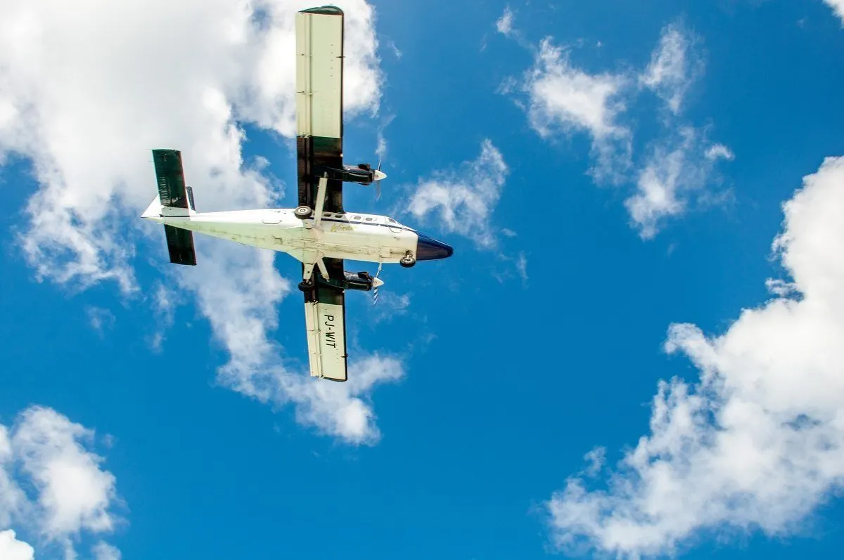 Propeller plane from below