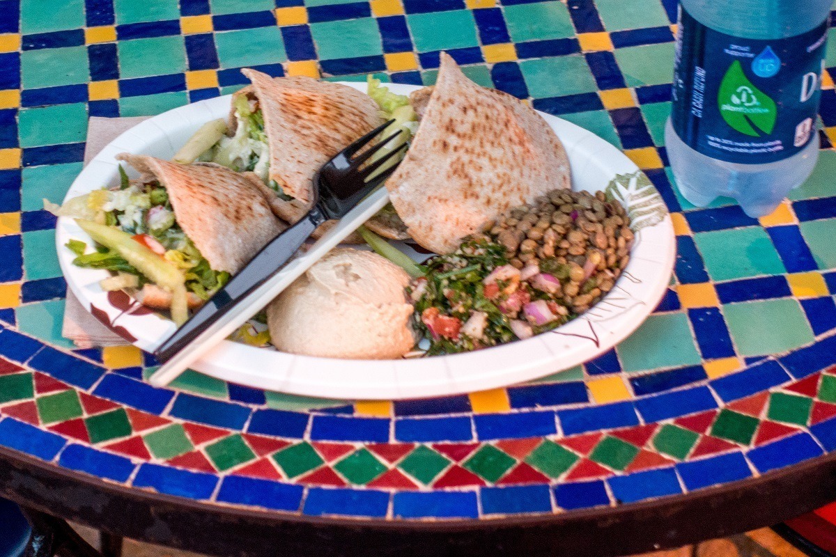 Hummus, pita, and traditional Moroccan food at Epcot