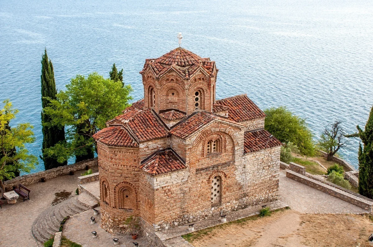 Brick monastery by the ocean 