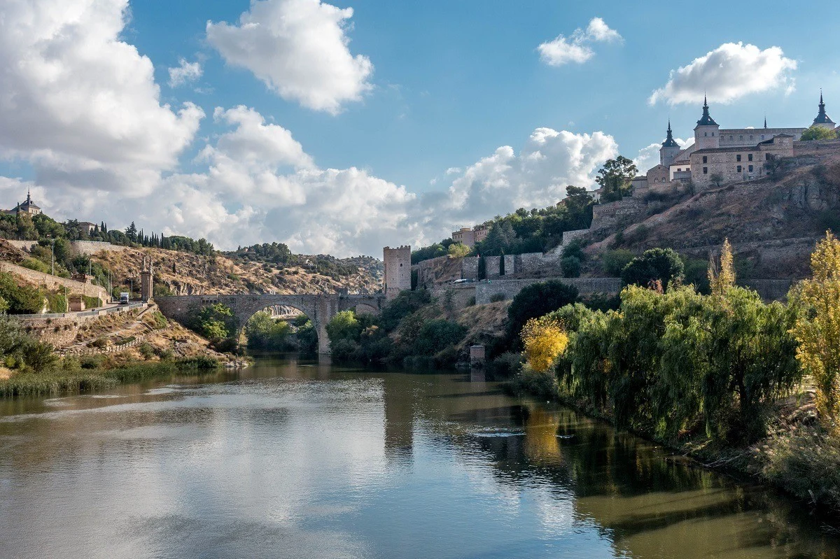 A view of Toledo, Spain from the river below the city