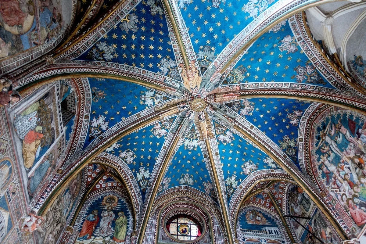 The blue ceiling of the Cathedral of Toledo