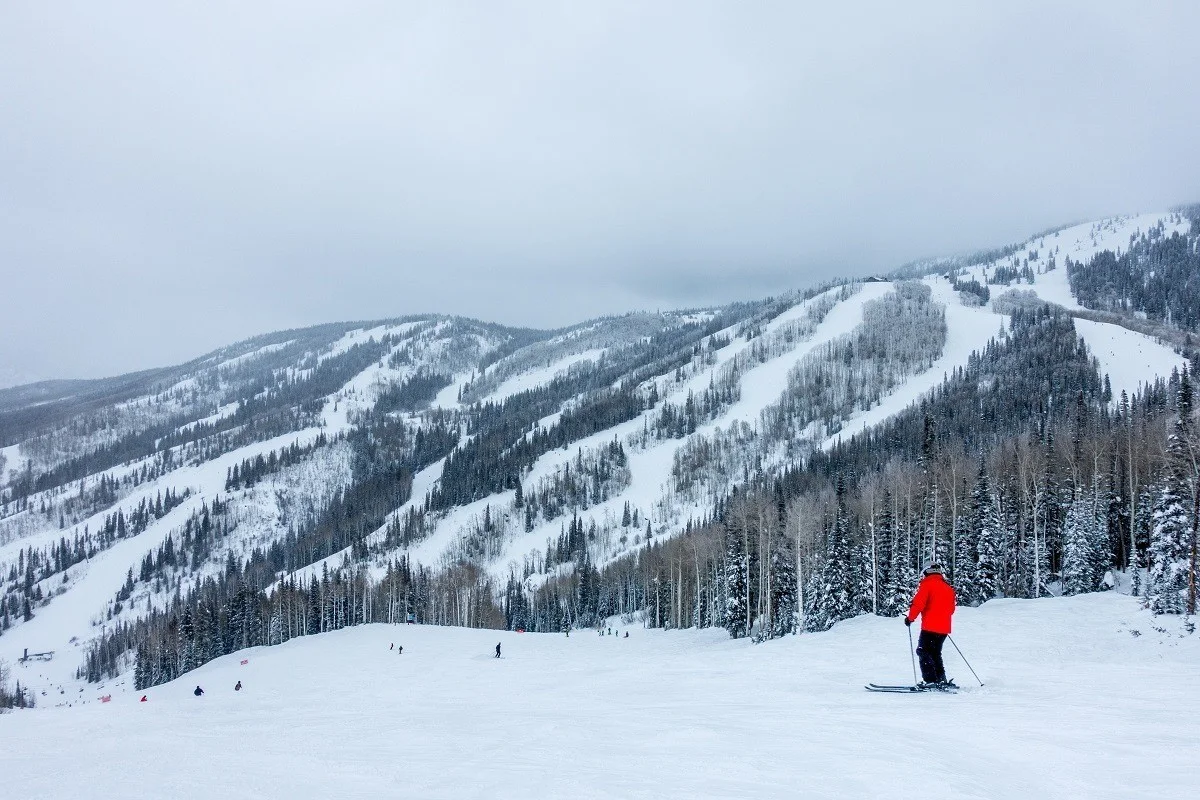 A person hitting the slopes at the Steamboat Ski Resort