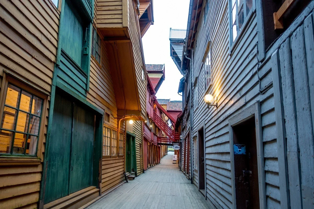 Passageway between two wooden buildings 