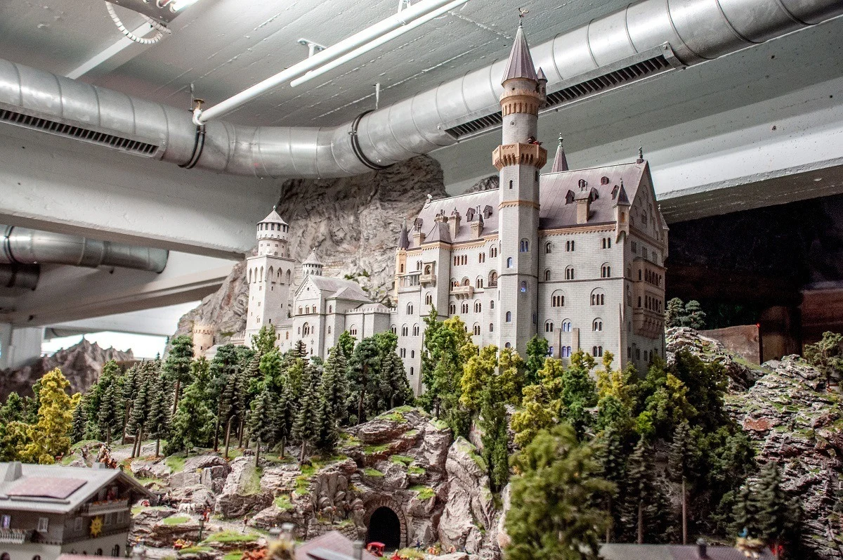 The famous Neuschwanstein Castle is re-created on a smaller scale