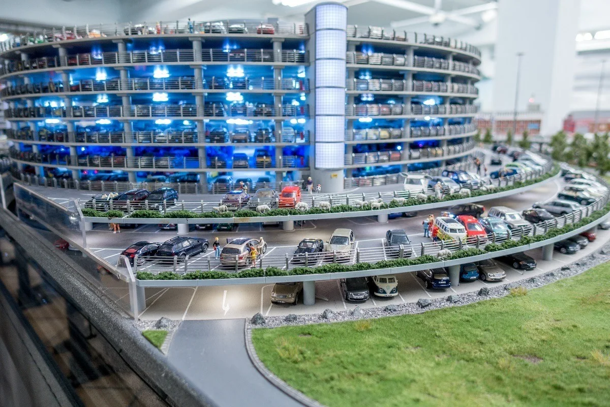 A small-scale parking garage