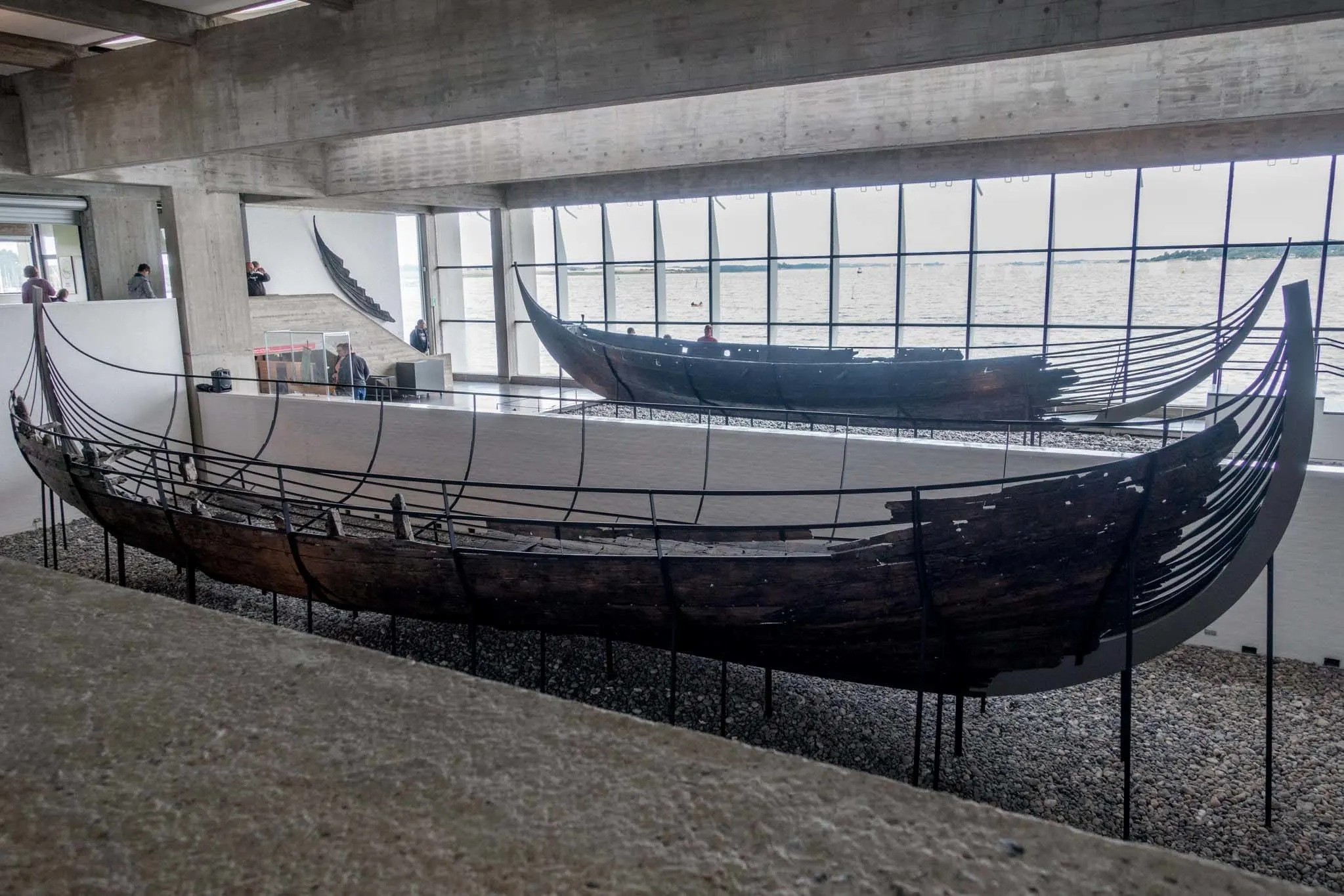 Remains of two wooden Viking ships
