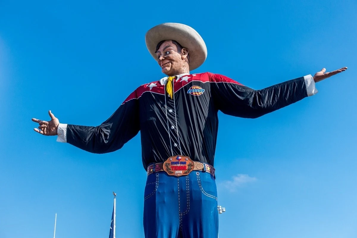 Big Tex, a large animatronic cowboy.
