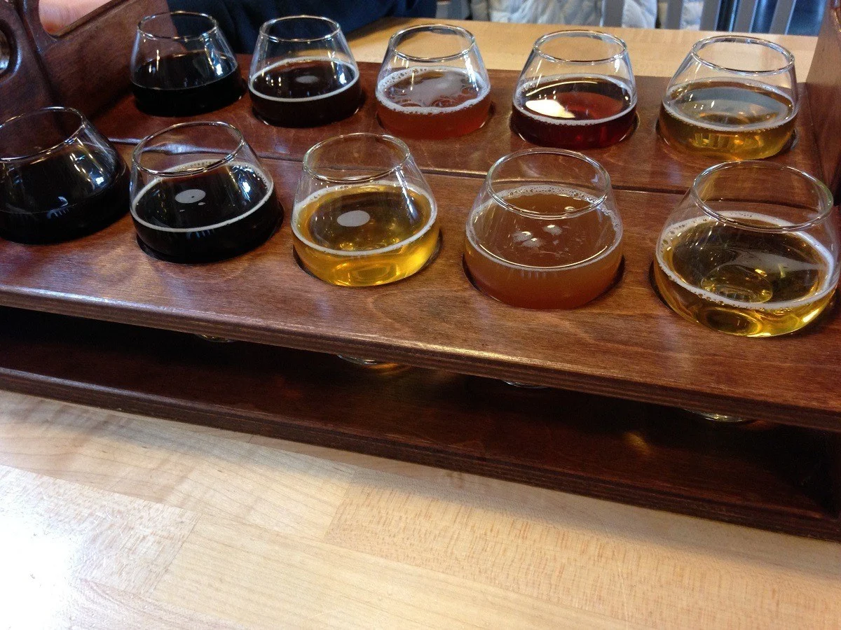 Beer tasting flight at The Bruery