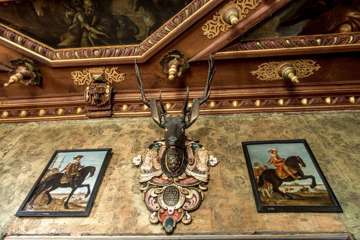 Outdoor-themed decorations in Copenhagen's Rosenborg Castle