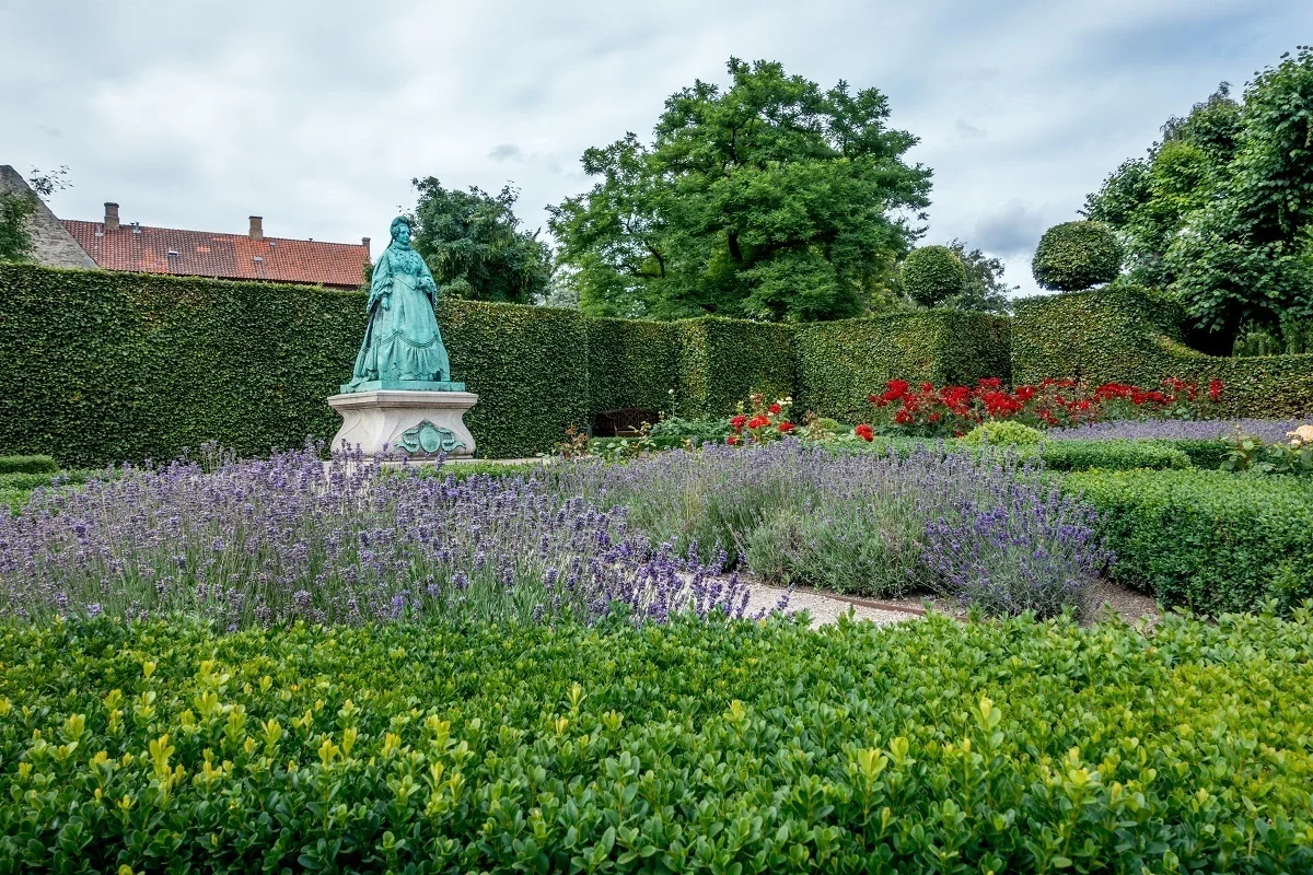 Statue of Queen Caroline in the Rosenborg Castle gardens in Copenhagen Denmark