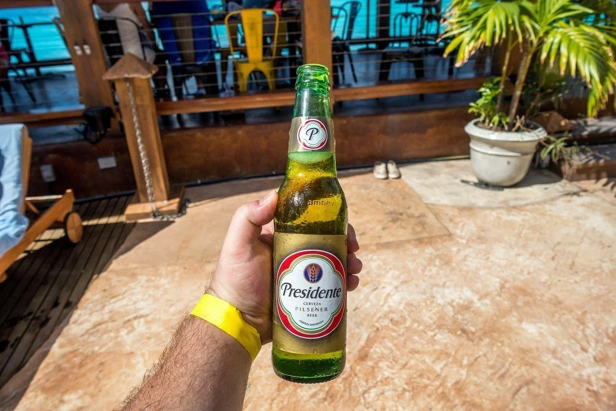 A bottle of Presidente Beer from the Dominican Republic