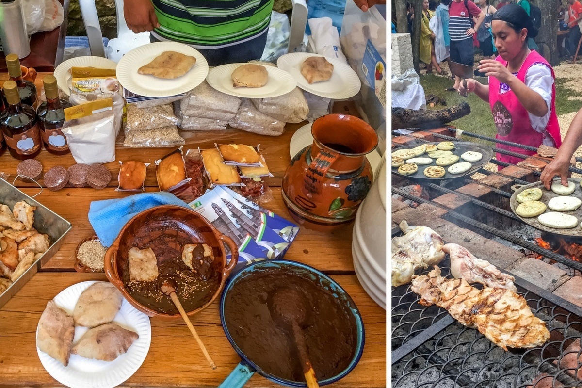 People cooking different traditional Mexican foods