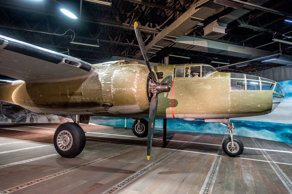 B-25 bomber on display at the Museum of the Pacific War
