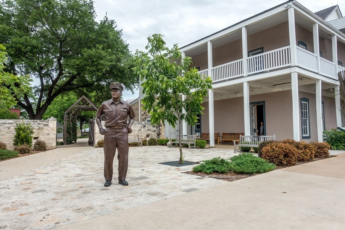 Statue of Admiral Nimitz outside the Nimitz Museum