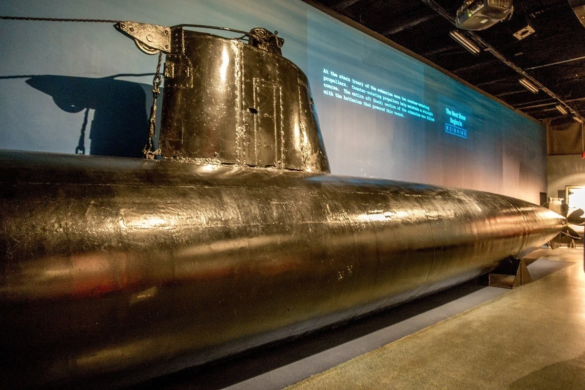 Japanese midget submarine on display 