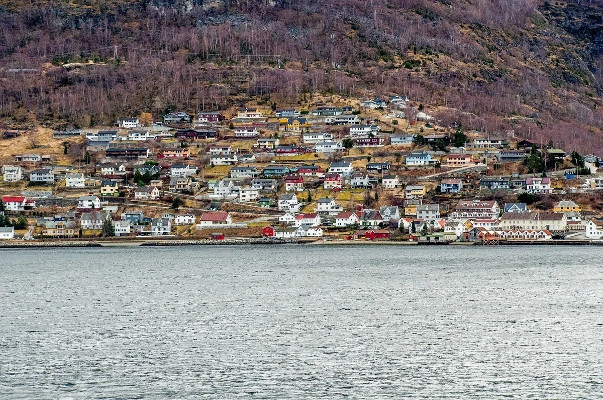 Buildings on a hillside near the water