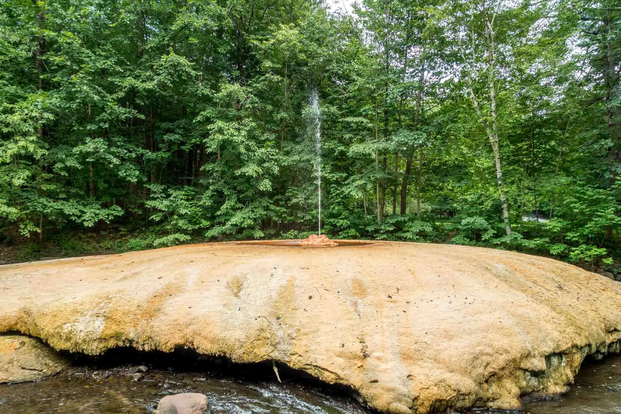 Geyser island spouter, a natural tufa spring. 