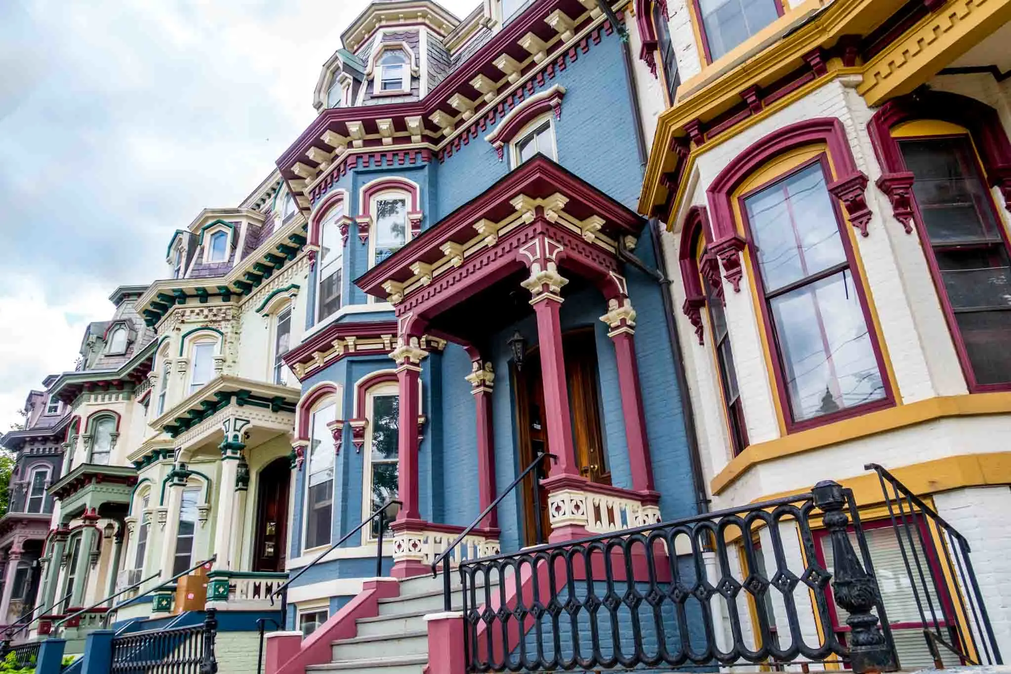 Colorful Victorian houses of Clinton Avenue 