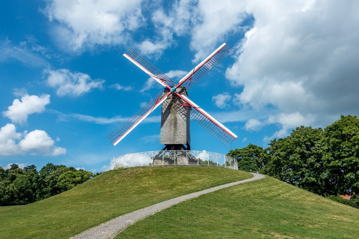 Windmill on a hill.