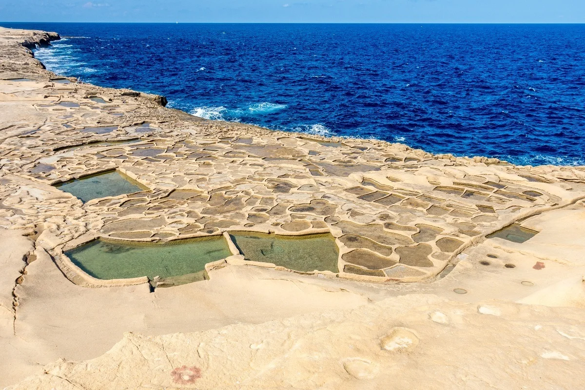 Open-air coastal salt pans in Gozo