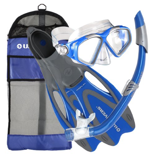 Head Italian Collection Sailor Splash Quest Superior Mask Fin Snorkel Set with Travel Friendly Snorkeling Gear Bag 