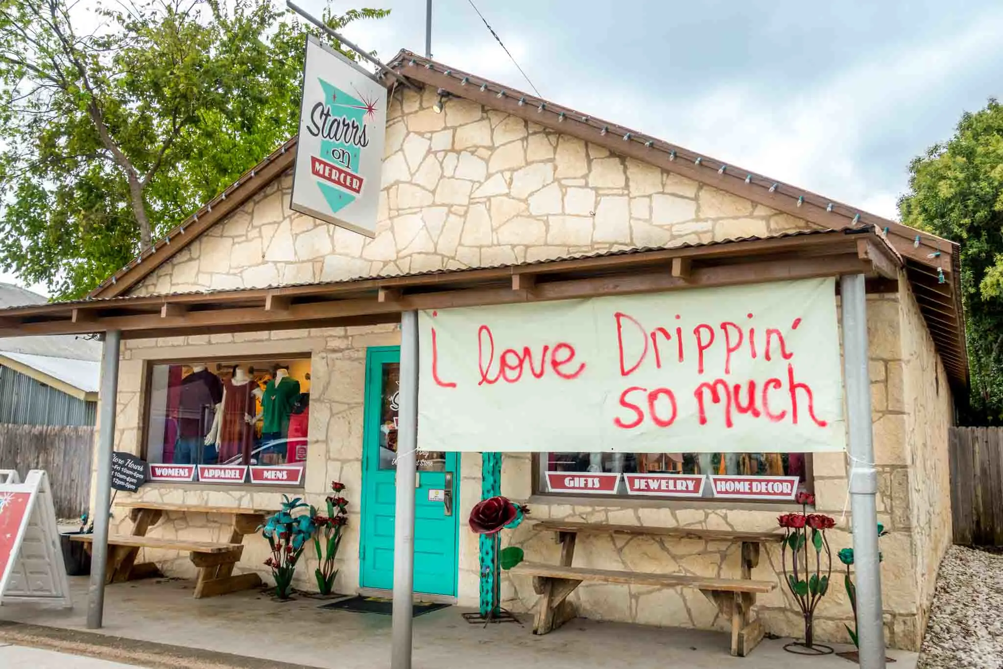 Store with I Love Drippin’ So Much sign in Dripping Springs TX