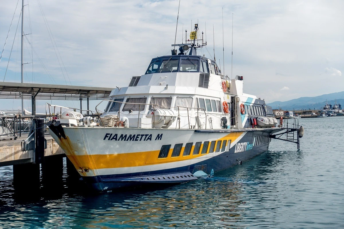The Liberty Lines Ferry hydrofoil Fiammetta M in port