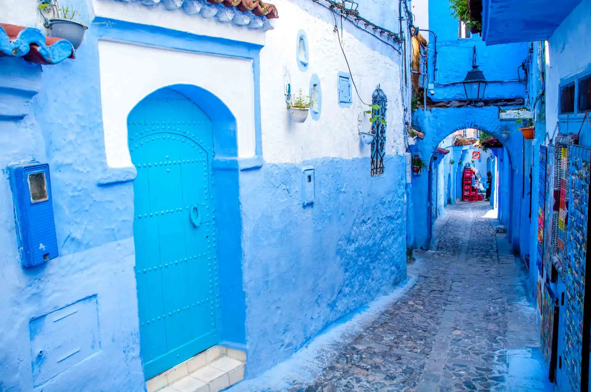 Passageway and arches in the blue village of Morocco--Chefchaouen