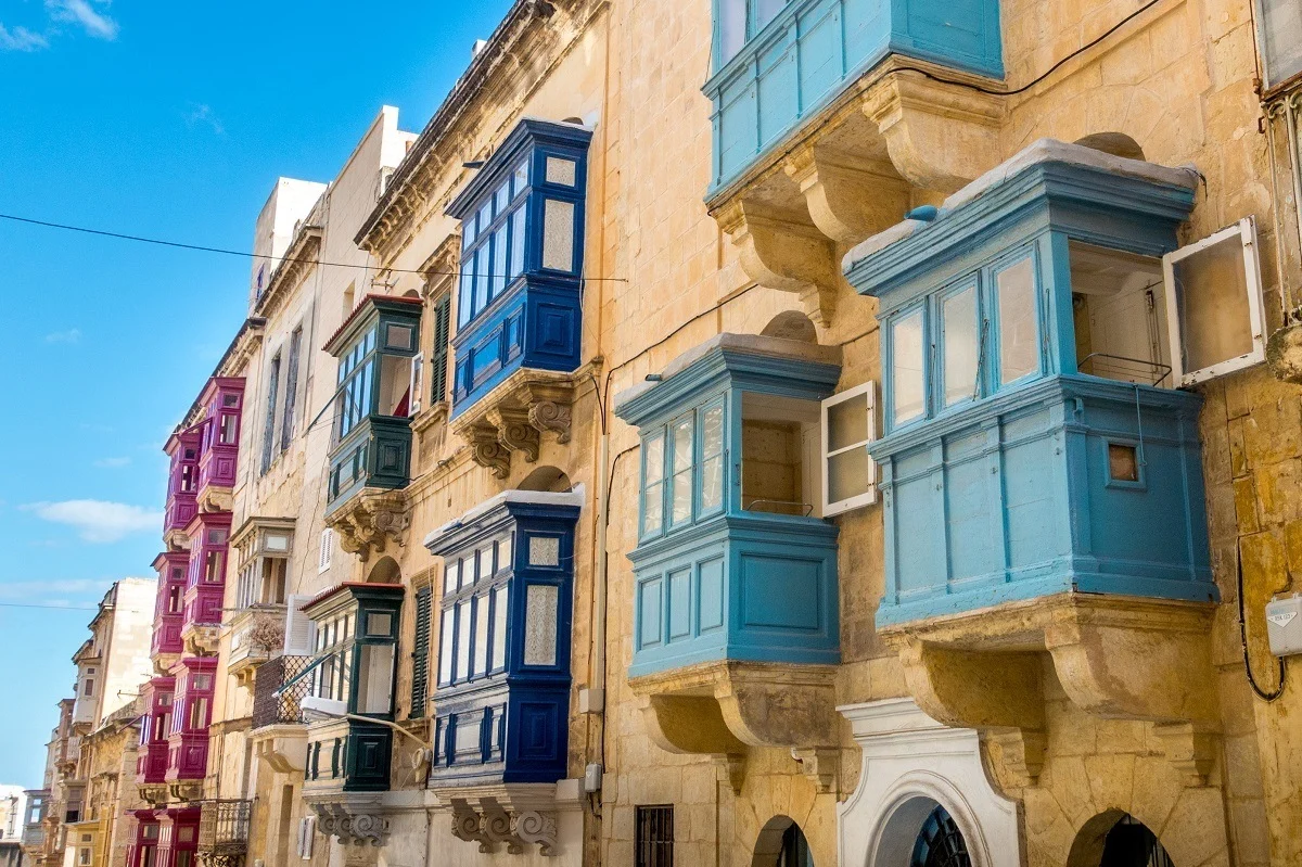 Multi-colored balconies of Malta