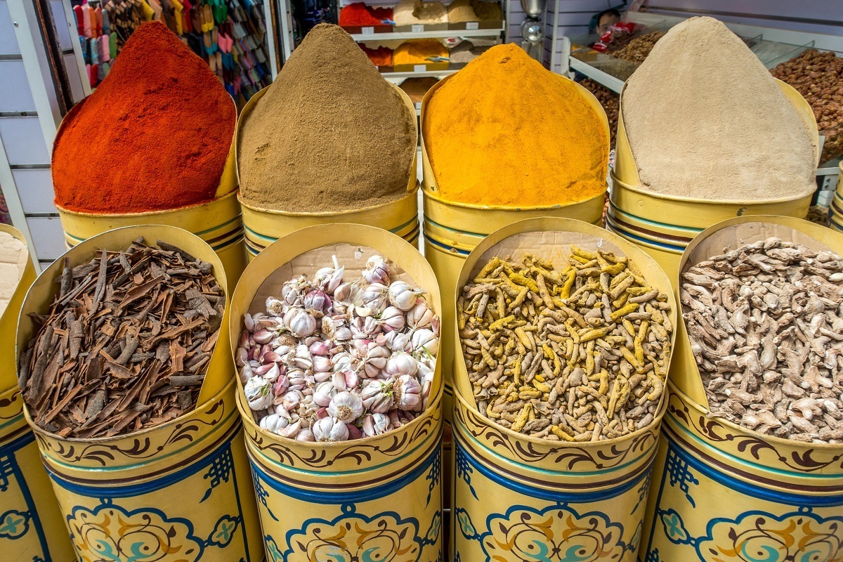 The spice souk of the medina on a Marrakesh Food Tour