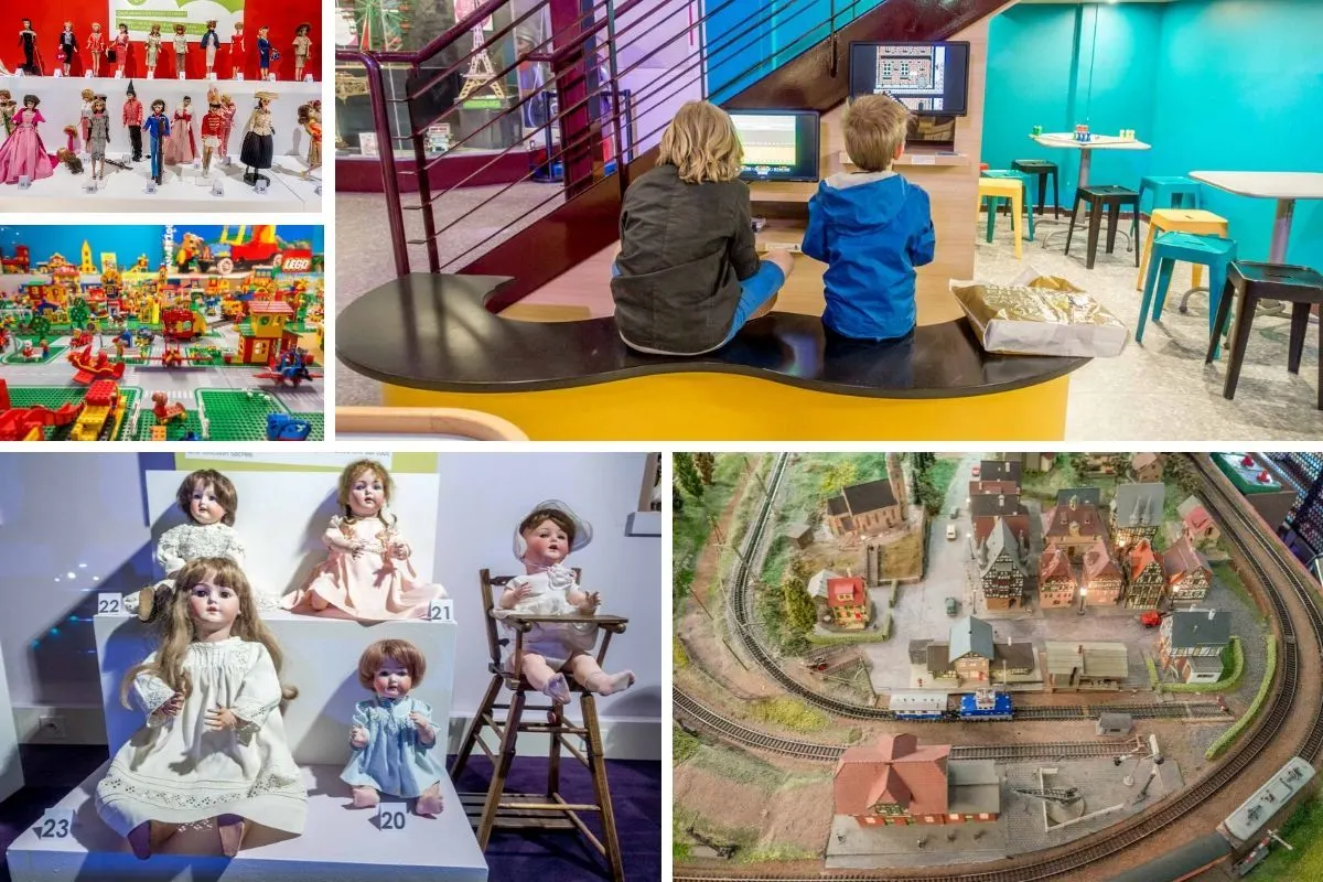 Toys, dolls, and train exhibits 