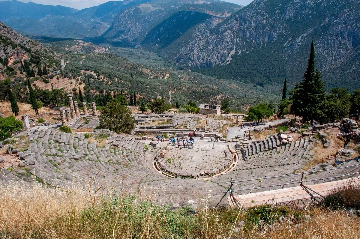 The Amphitheater on a Delphi day trip from Athens.