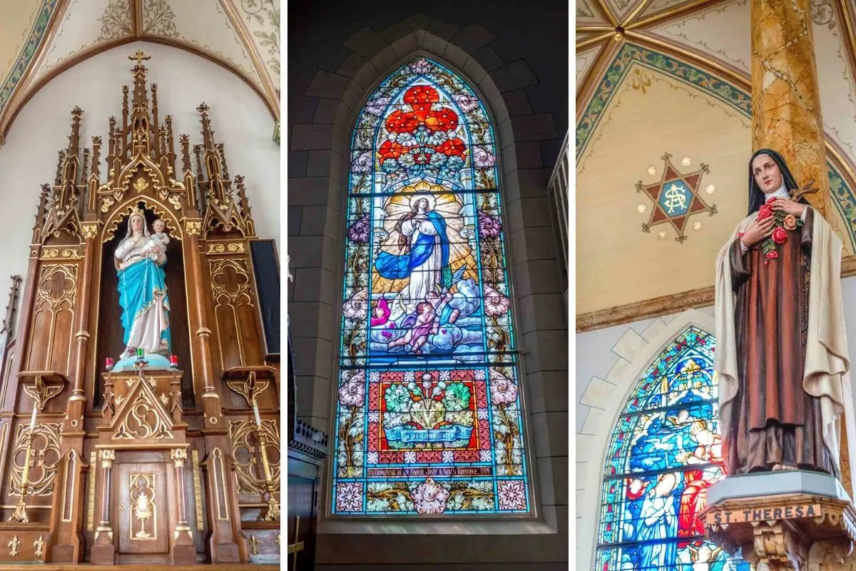 Religious statues and stained glass