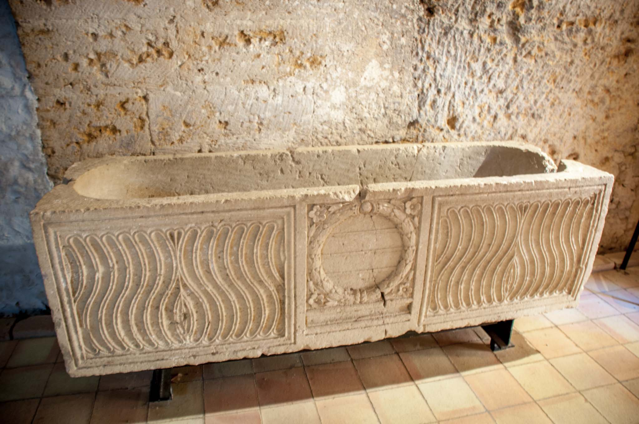 Ancient sarcophagus on display