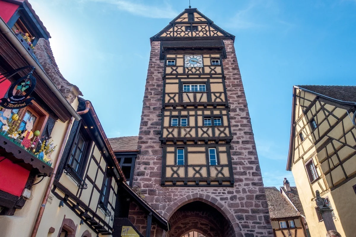Stone guard tower in Riquewihr, Alsace 
