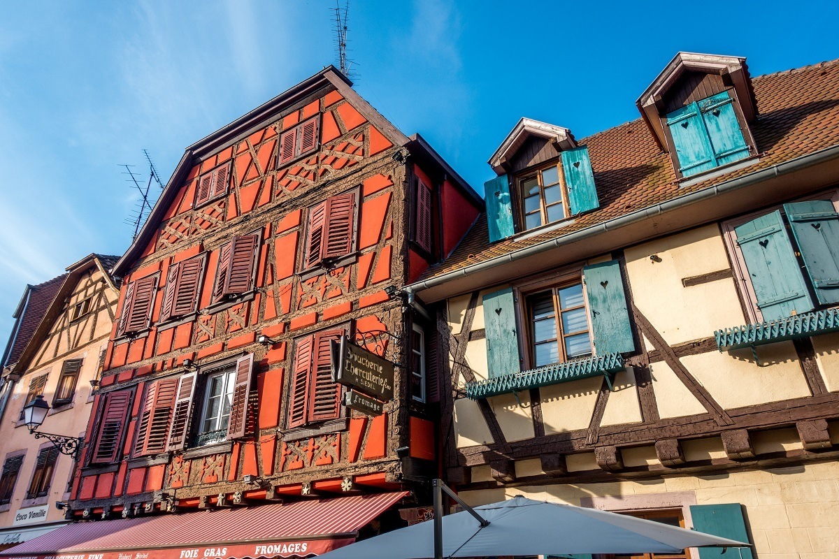 Half-timbered buildings in Ribeauville, France