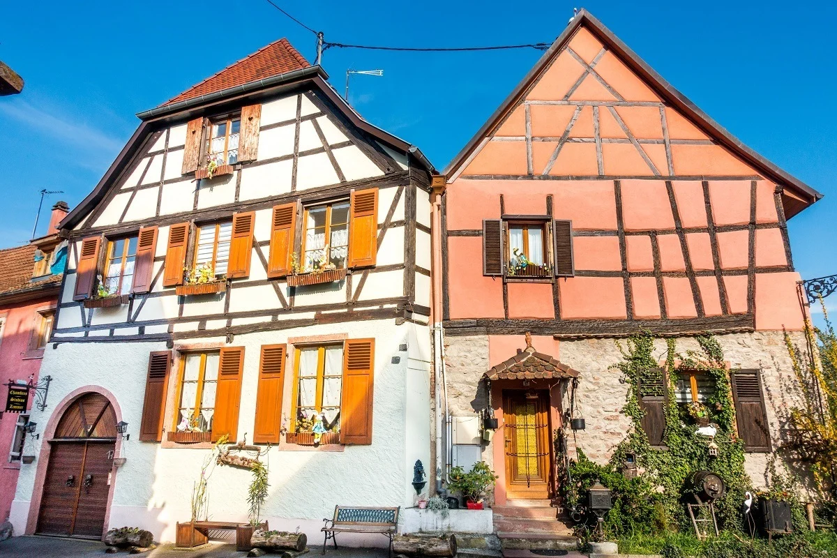 Some of the beautiful half-timber buildings in Alsace France