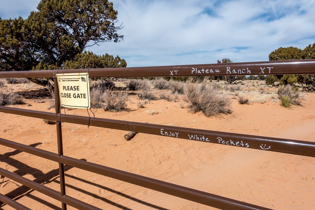 A gate for the XT Plateau Ranch