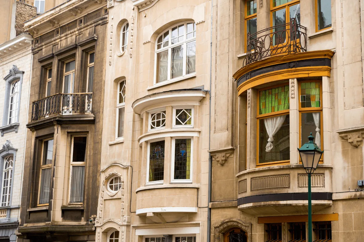 Art Nouveau-style windows
