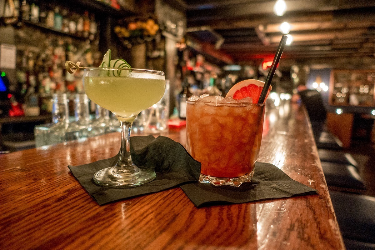 Cocktails on bar