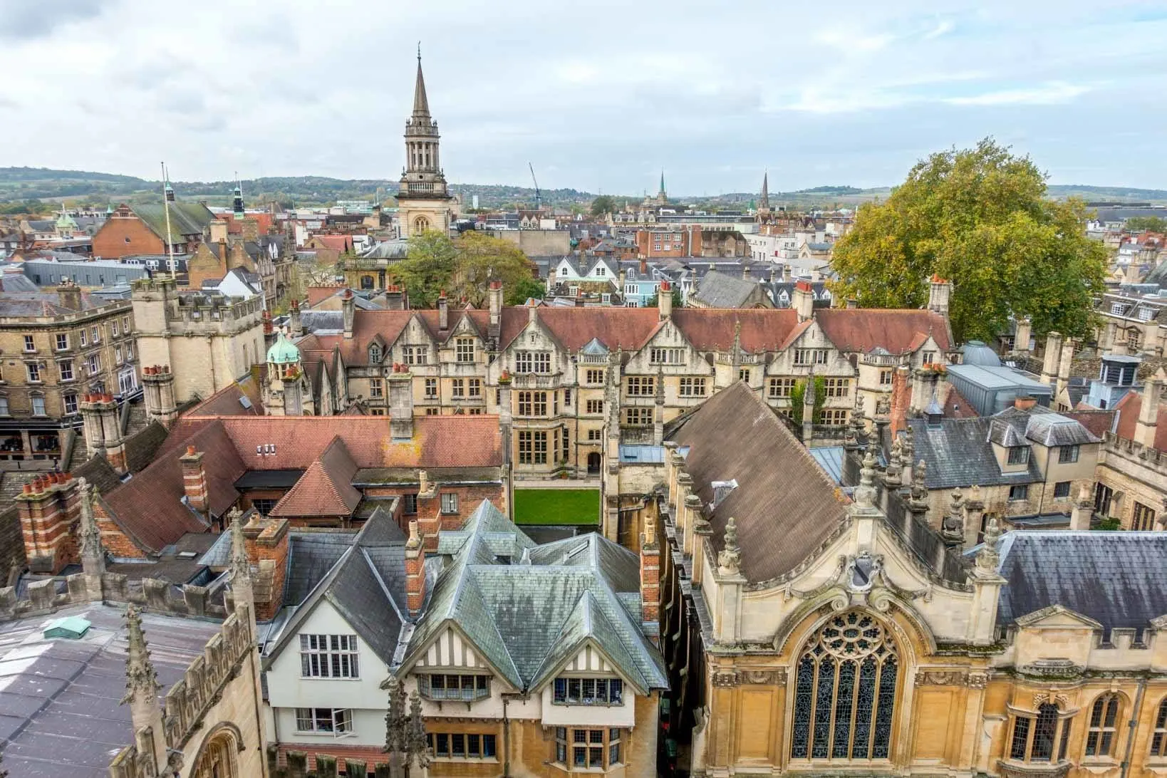 Rooftops and spires of Oxford England