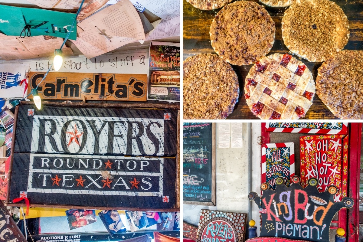 Pies and signs for Royers Round Top Cafe