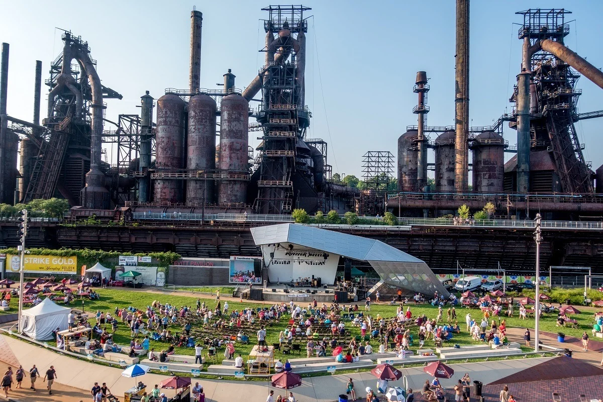 The Steel Stacks during Musikfest in Bethlehem