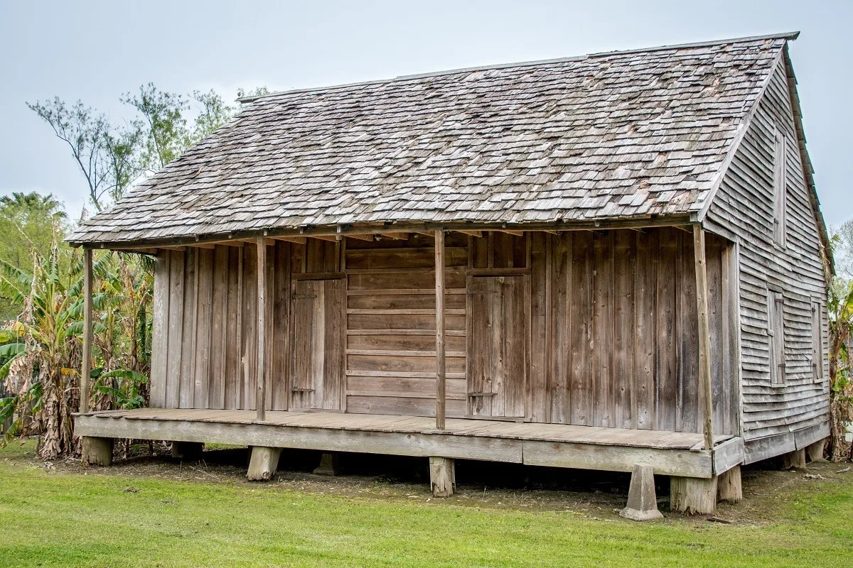 Exterior of a wooden slave cabin 